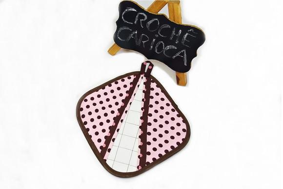 Pegador de Panela Térmico Cozinha Rosa e Marrom
