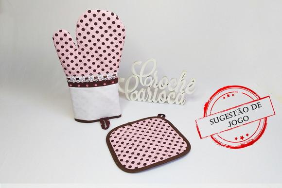 Pegador de Panela Térmico Cozinha Rosa e Marrom