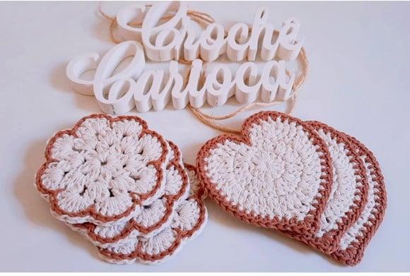 Porta Copos Corações e Flores 6 Unidades
