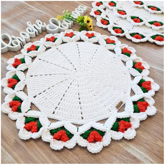 Sousplat de Crochê Páscoa 40 cm Alto Padrão Escolha Cores