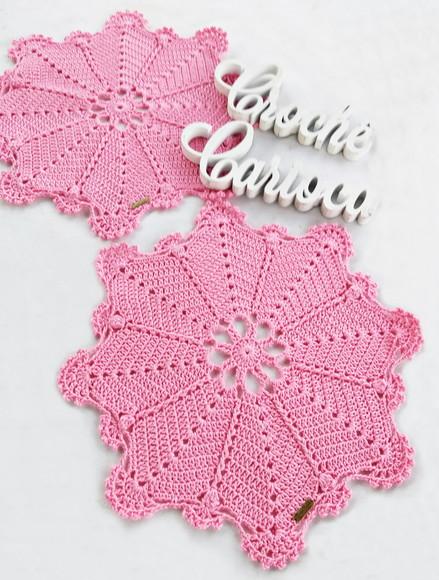 Sousplat de Crochê Rosa Delicado