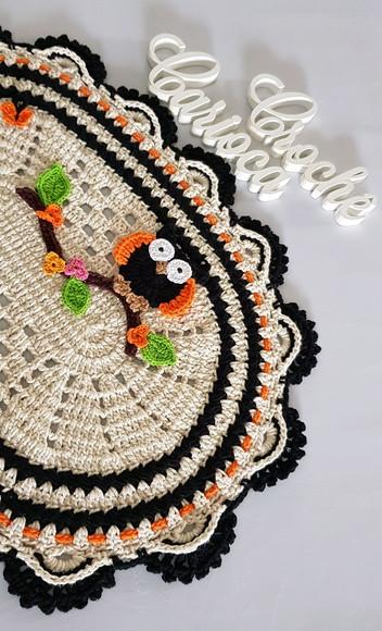 Tapetes Crochê Corujinhas 3 Peças Barbante e Algodão