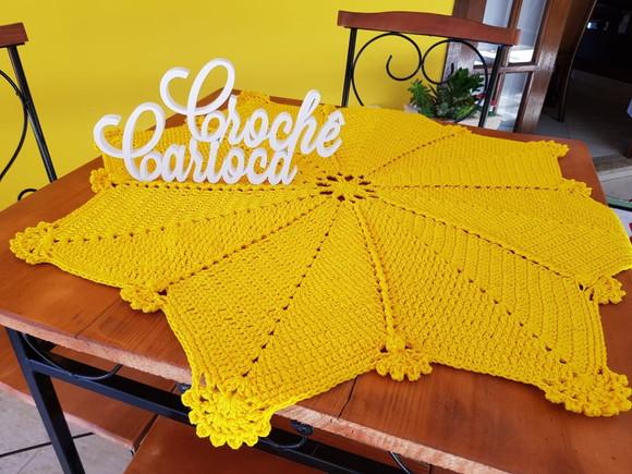 Toalha De Mesa E Almofada Completa Em Crochê Escolha Cor