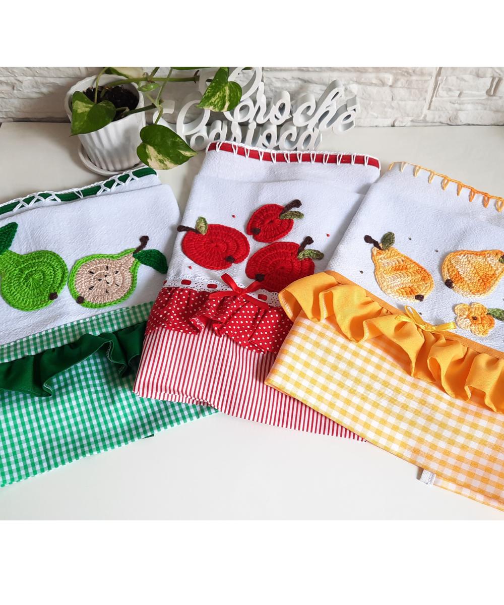 kit 3 peças panos de Panos semaninha Cores