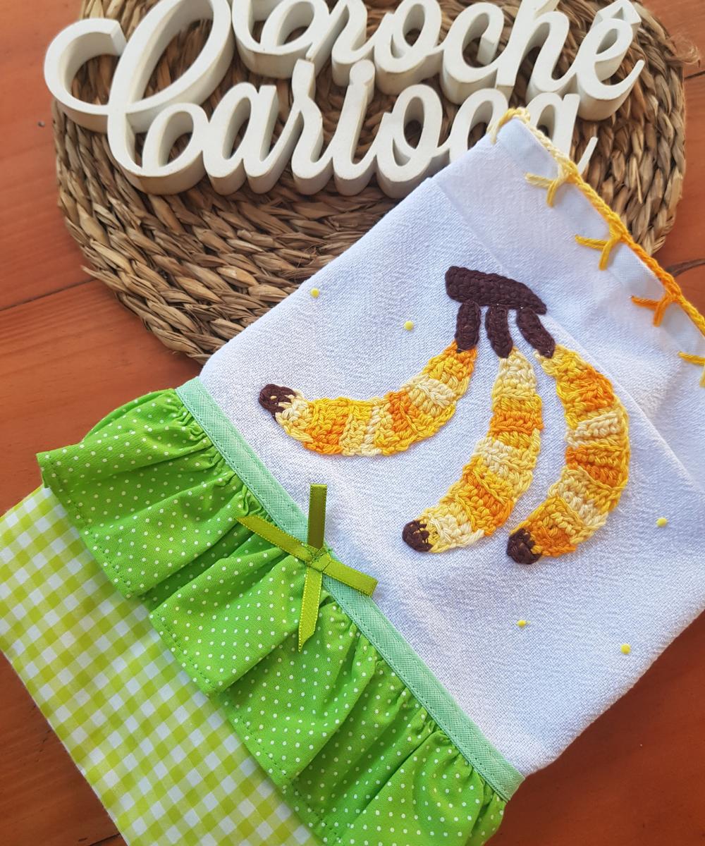 Pano de Prato Bananinhas Crochê Alto Padrão