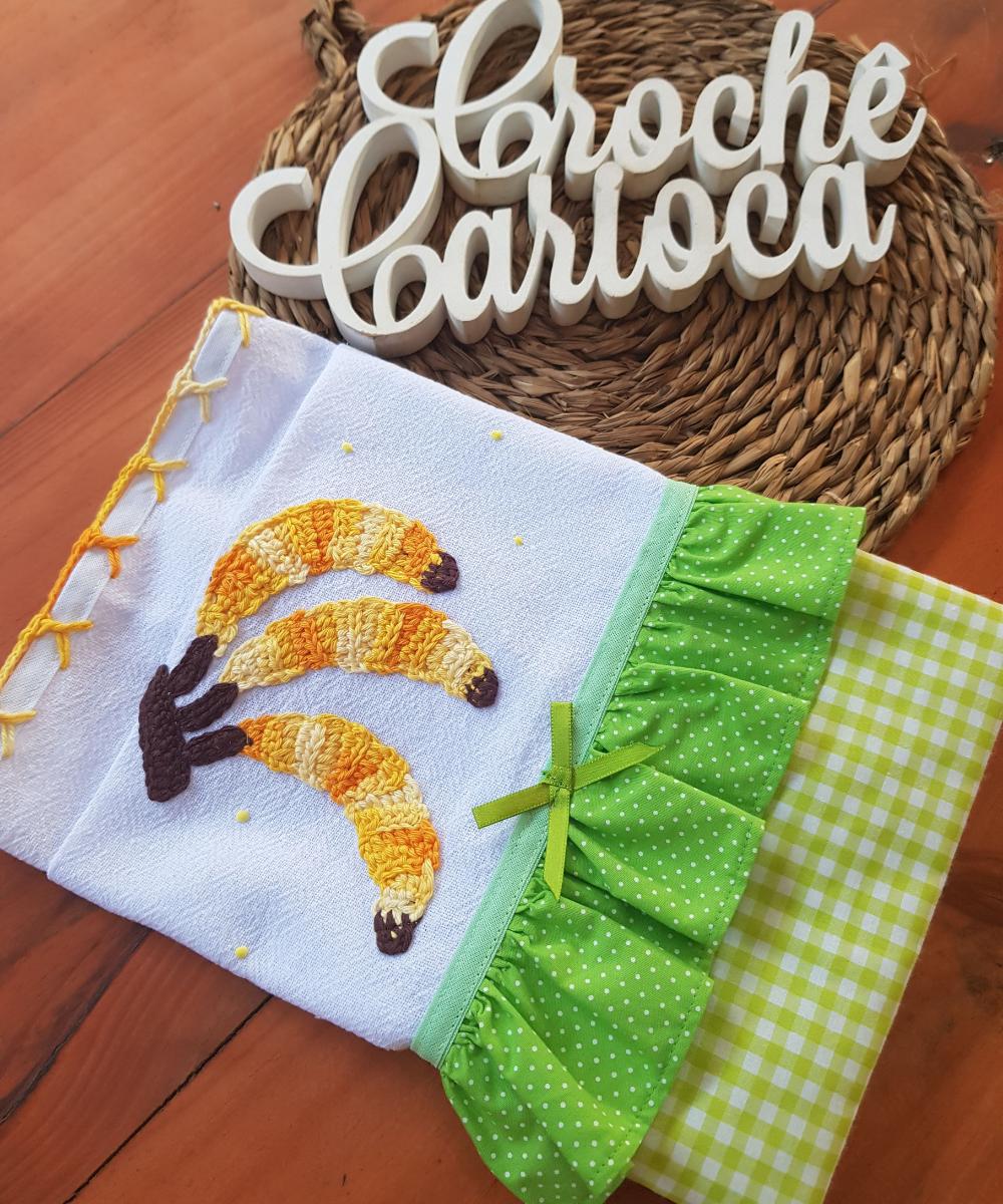 Pano de Prato Bananinhas Crochê Alto Padrão