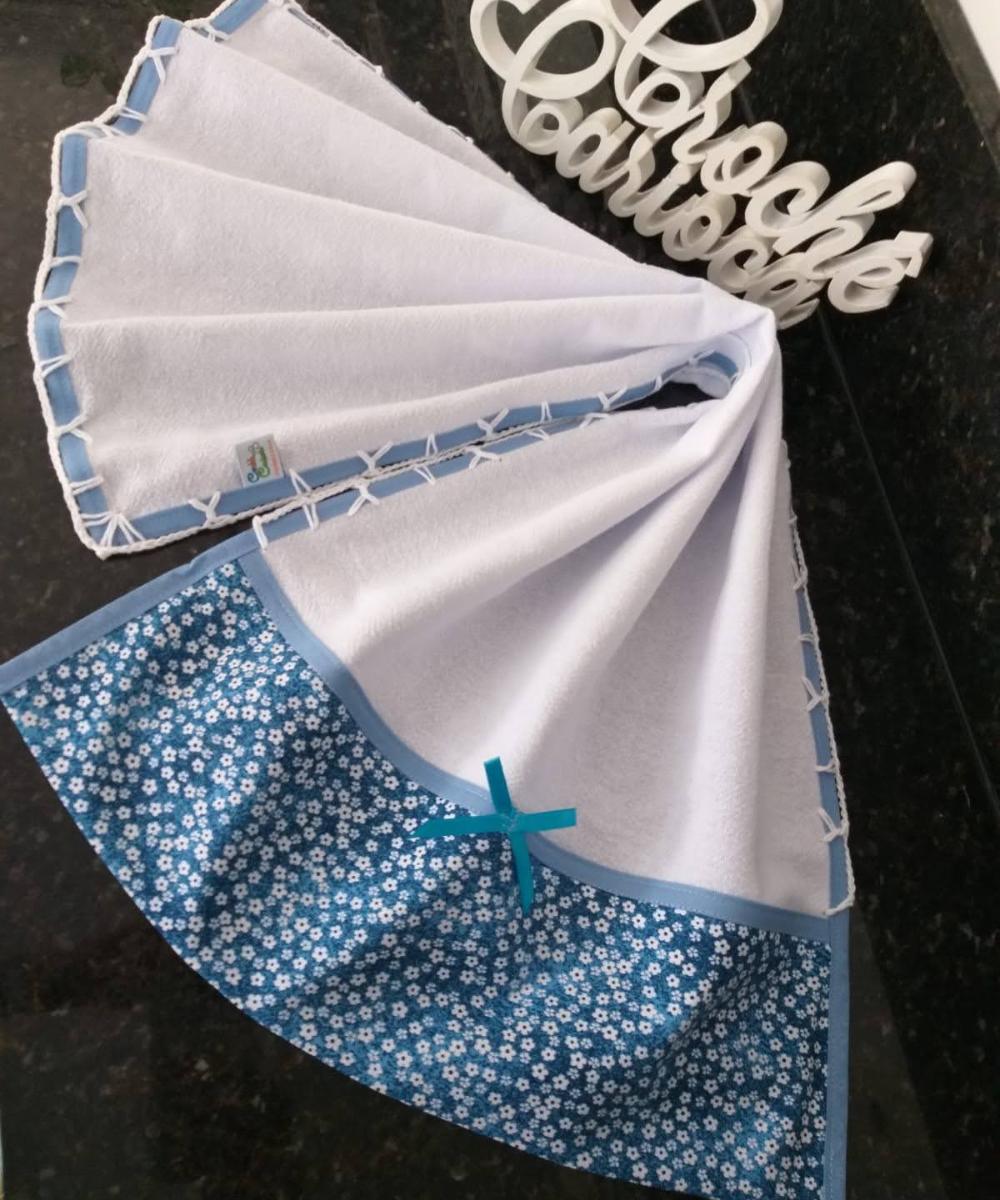 Pano de Prato Floral Azul Minimalista