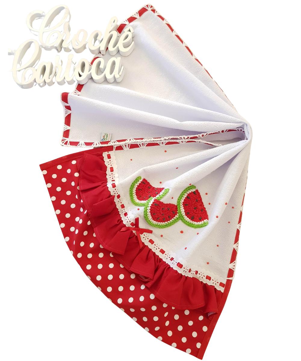 Pano de Prato Vermelho Melancias Alta Qualidade e durabilidade