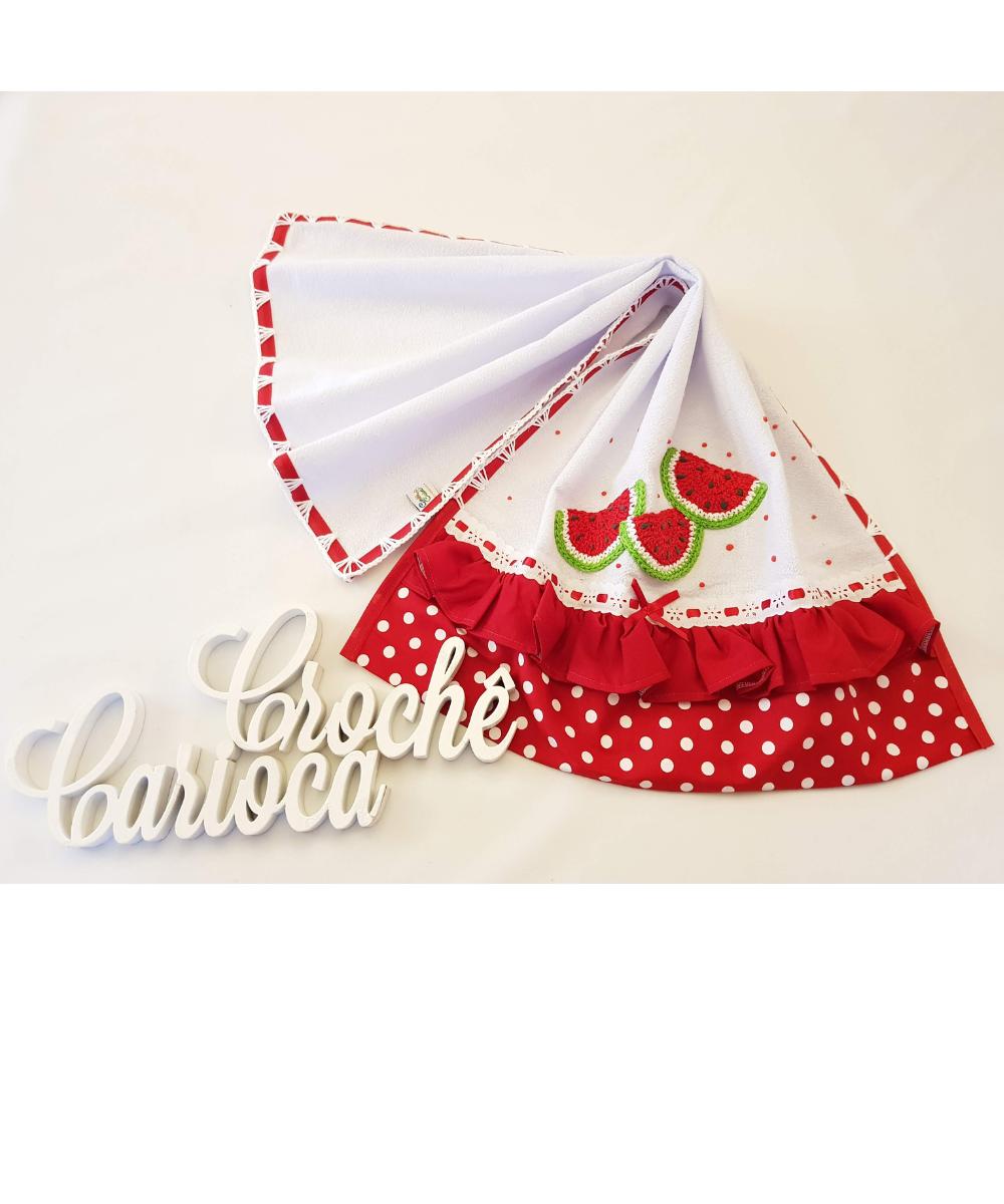 Pano de Prato Vermelho Melancias Alta Qualidade e durabilidade