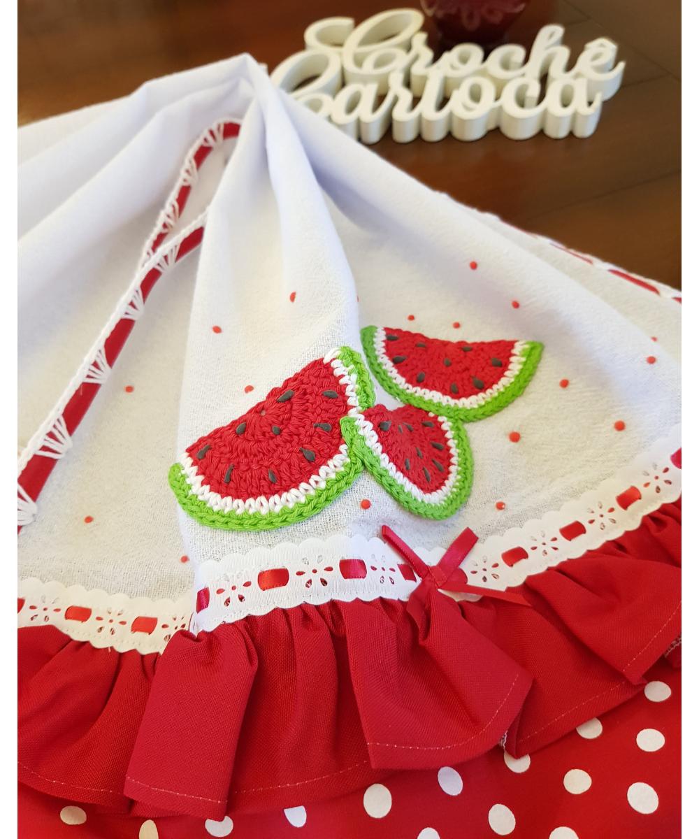 Pano de Prato Vermelho Melancias Alta Qualidade e durabilidade