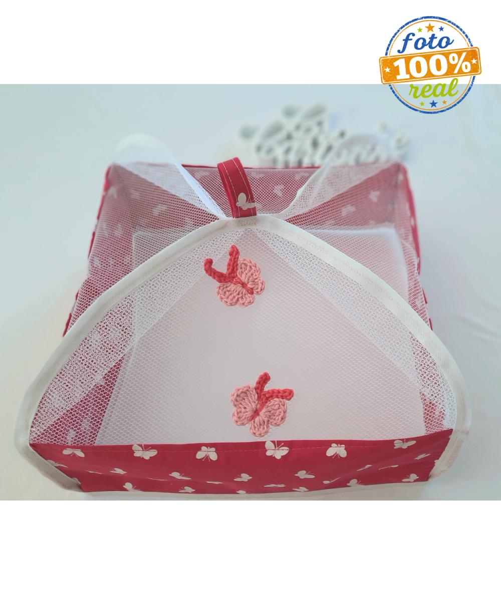 Kit de Cozinha Rosa Pink Borboletas 3 Peças Amor de Mãe
