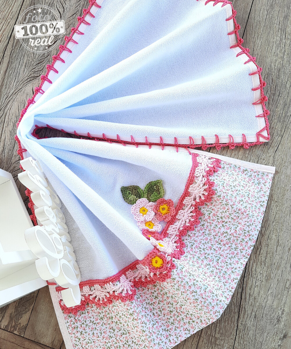 Kit Panos de Prato Primavera Delicada Cozinha Rosa - 2 Peças