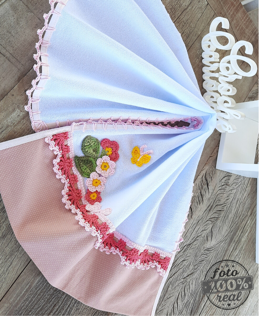 Kit Panos de Prato Primavera Delicada Cozinha Rosa - 2 Peças
