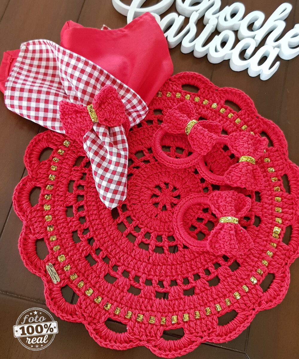 Mesa Posta para 4 lugares com 8 peças - Escolha cor - Sousplat d