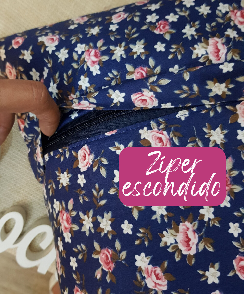 Capas de Almofadas 100% algodão xadrez e floral composê azul ma