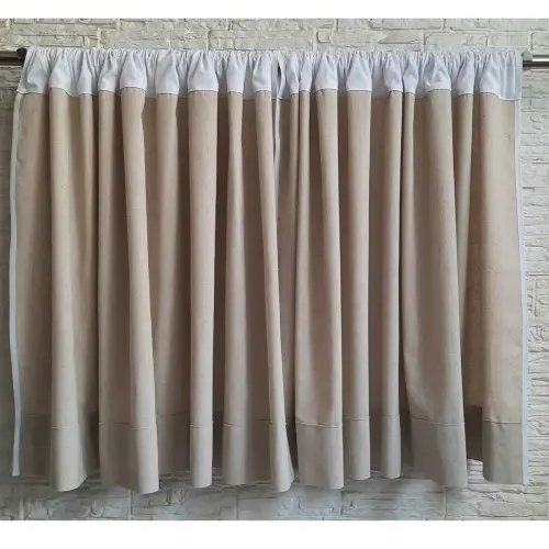 Cortina de linho misto natural cru com acabamentos requintados SO