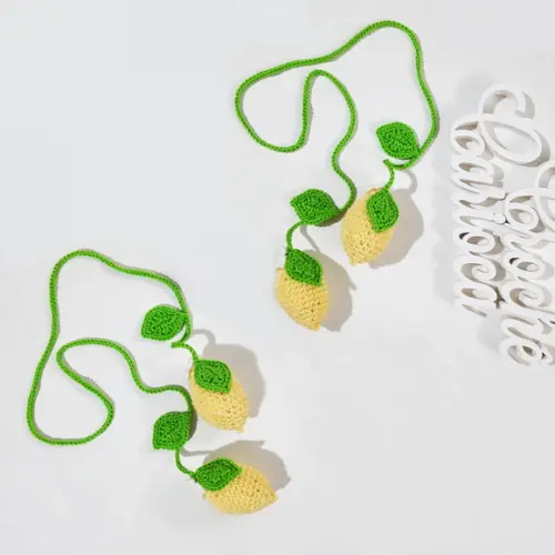 Abraçadeira de Cortina Limões Sicilianos Amigurumi 2 Peças