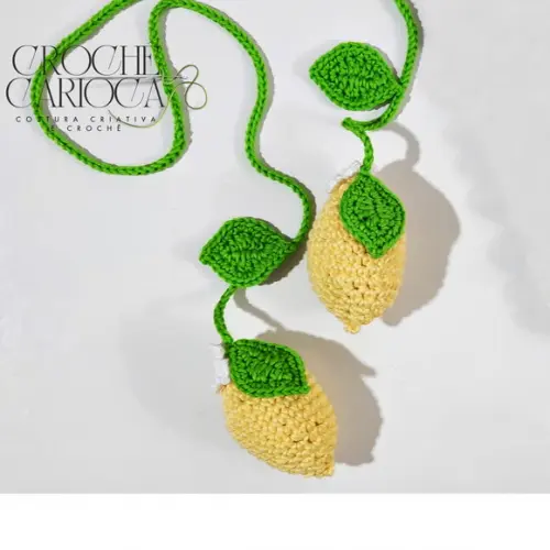 Abraçadeira de Cortina Limões Sicilianos Amigurumi 2 Peças