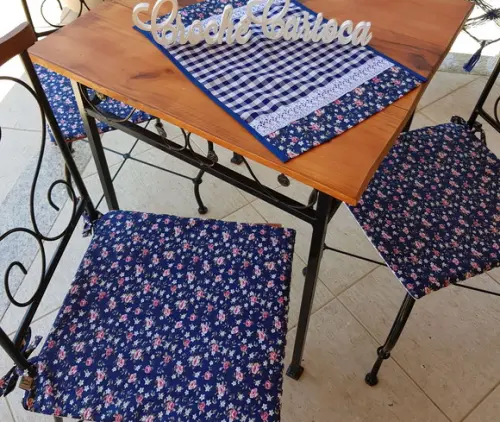 Almofada Assento Cadeira Enchimento 2 cm e Capa