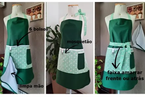 Avental com Bolsos Mosquetão e Regulador