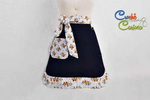 Avental Jeans Floral Amarelinho ou Escolha Cores
