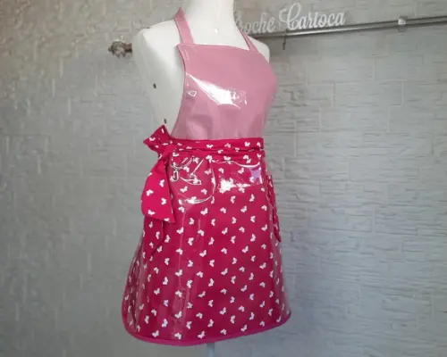 Avental Love Pink Impermeável Forração Plástica