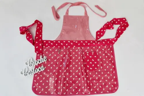 Avental Love Pink Impermeável Forração Plástica