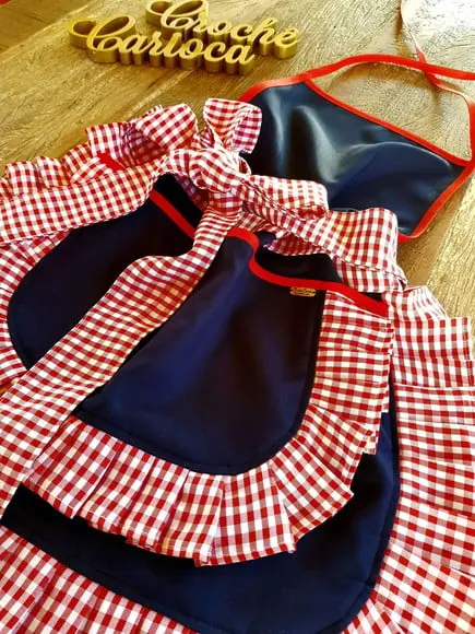 Avental Para Culinária - Xadrez E Azul Marinho