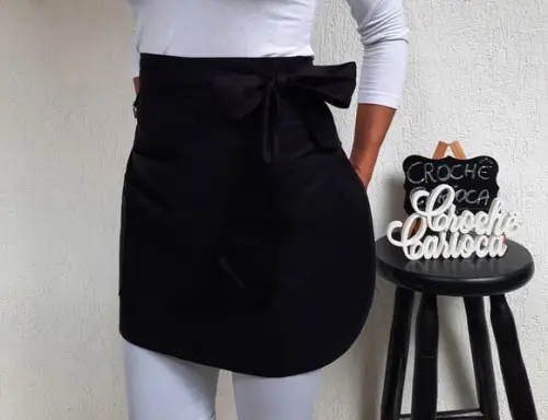 Avental Preto Saia Meio Corpo 100% Algodão Escolha Cor