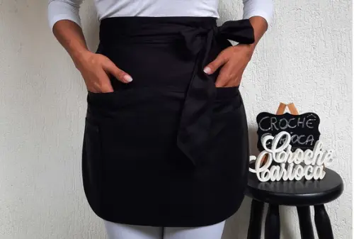 Avental Preto Saia Meio Corpo 100% Algodão Escolha Cor
