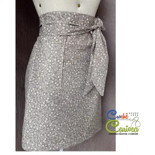 Avental Saia Meio Corpo Floral Bege Nude Escolha Cor