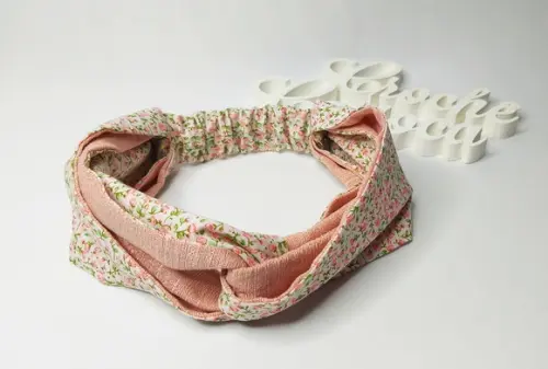 Avental Vintage Criativo Rose Salmão Florais com Tiara