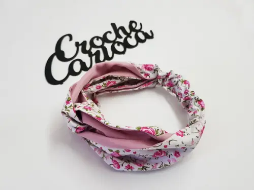Avental Vintage Retro com Tiara Tons de Rosa
