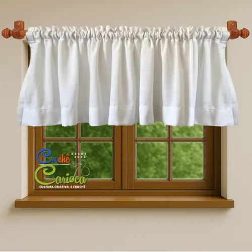Bandô de Janela Branco Ranhura Elegante 150x45 ou Sob Medida
