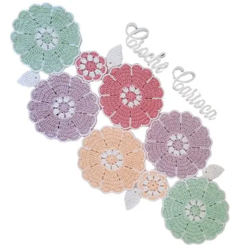 Caminho de Mesa Cores Candy Crochê