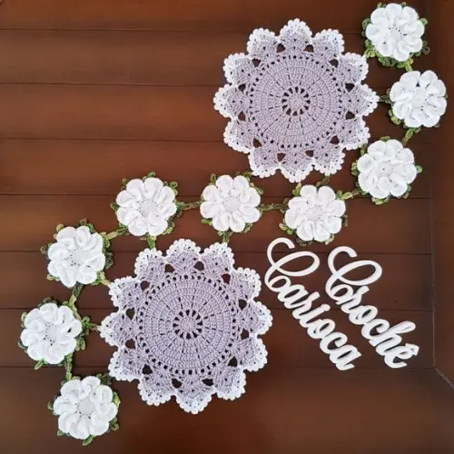 Caminho de Mesa Crochê 3d Escolha Cores