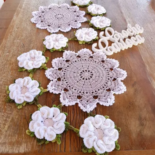 Caminho de Mesa Crochê 3d Escolha Cores