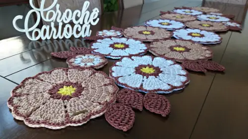 Caminho de Mesa Crochê Russo 1,50 m Escolha Cores