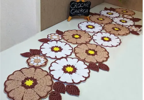 Caminho de Mesa Crochê Russo 1,50 m Escolha Cores