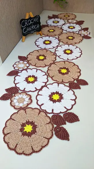 Caminho de Mesa Crochê Russo 1,50 m Escolha Cores