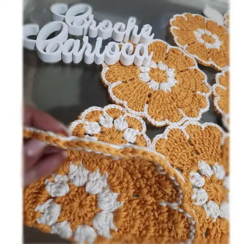 Caminho de Mesa de Crochê Colorido Mandalas Escolha Cores