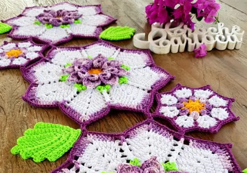 Caminho De Mesa Em Crochê - Escolha Cores E Sob Medida