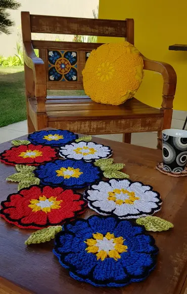 Caminho de Mesa em Crochê Russo Colorido Escolha Cores!