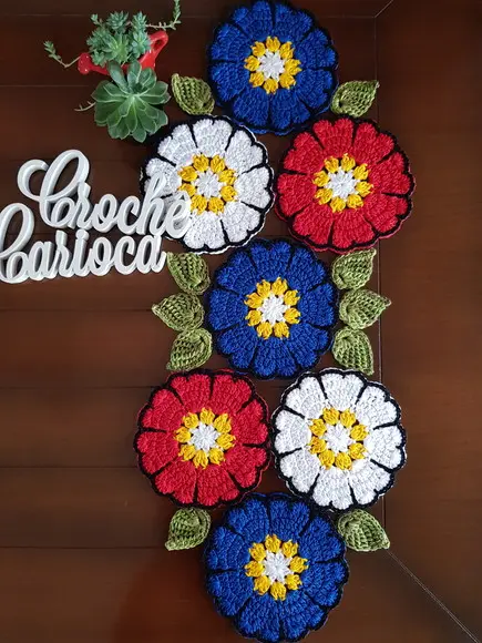 Caminho de Mesa em Crochê Russo Colorido Escolha Cores!