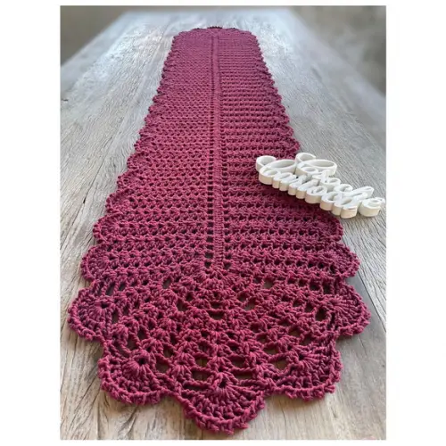 Caminho Trilho de Mesa Longo Grená 1,75 x 0,35