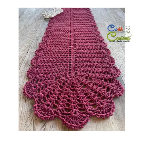 Caminho Trilho de Mesa Longo Grená 1,75 x 0,35