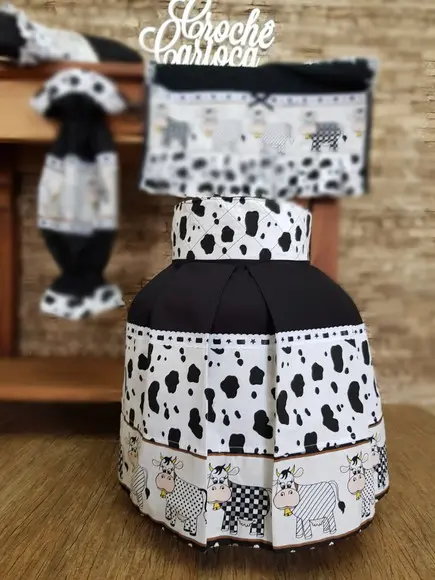 Capa Bujão de Gás Estruturada Vaquinhas Cozinha Escolha Cor