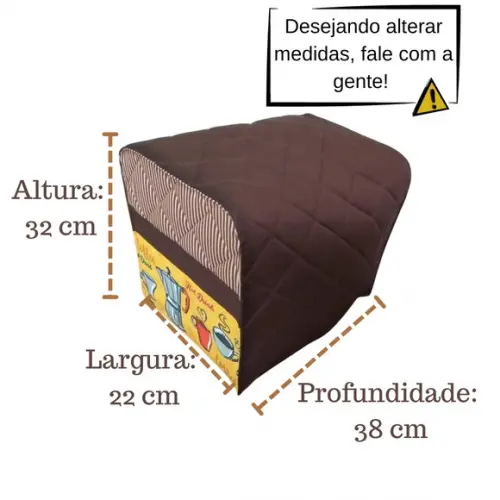 Capa Cafeteira Oster Prima Latte 32x38x22 ou Sob Medida