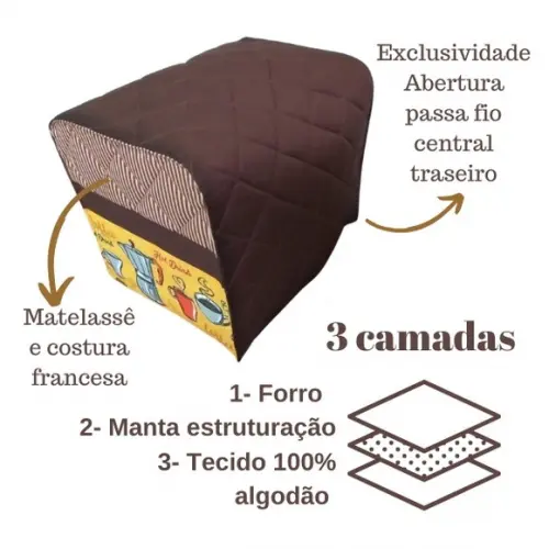 Capa Cafeteira Oster Prima Latte 32x38x22 ou Sob Medida