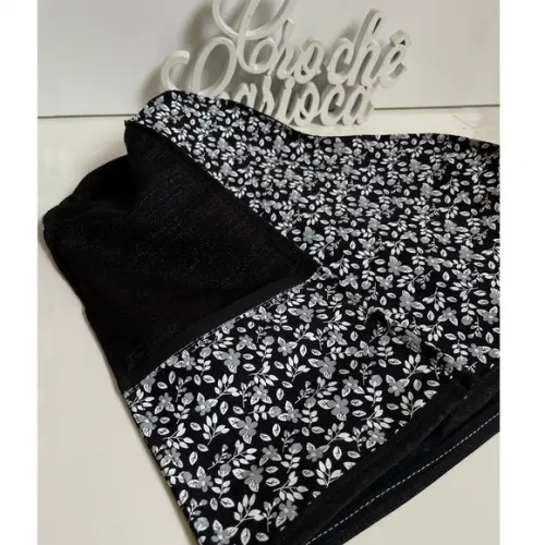 Capa para Dolce Gusto Mini Me Preto Ranhuras e Floral
